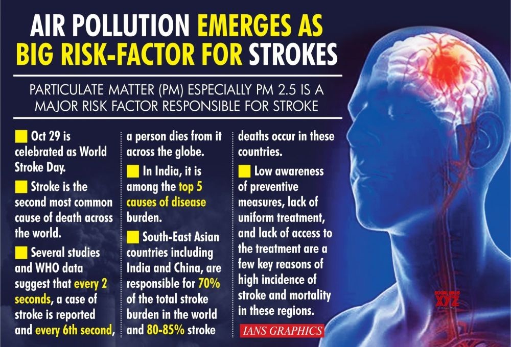 Hidden till now, air pollution emerges as leading risk-factor contributing to strokes. (IANS Infographics)
